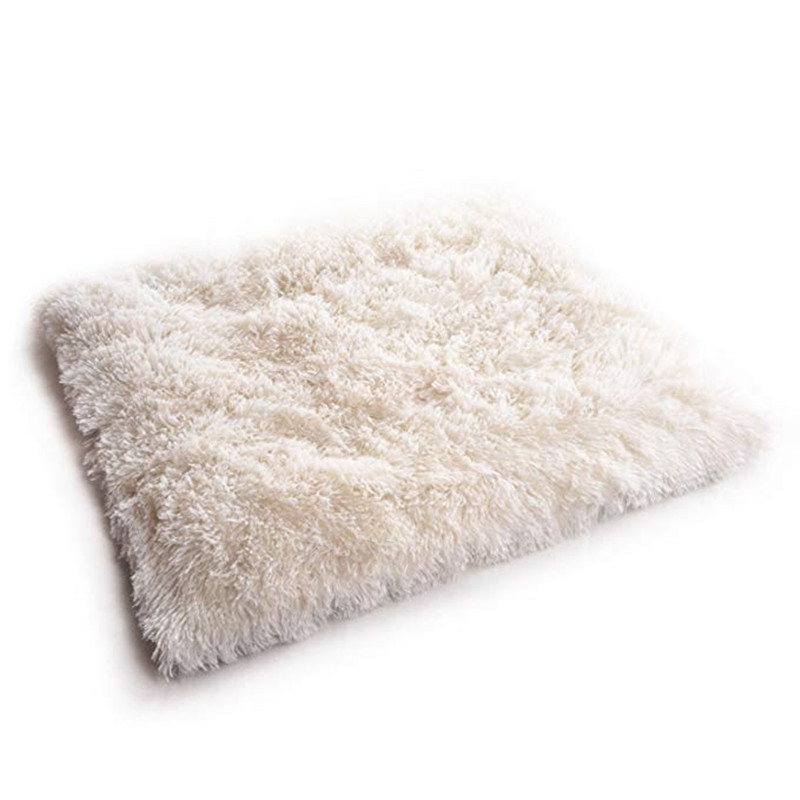 Qbellpet Wholesale 2-IN-1 Design  Cozy Faux Fur Warming Calming Plush Fluffy Pet Dog Cat Crate Bed Mat dog bed for human