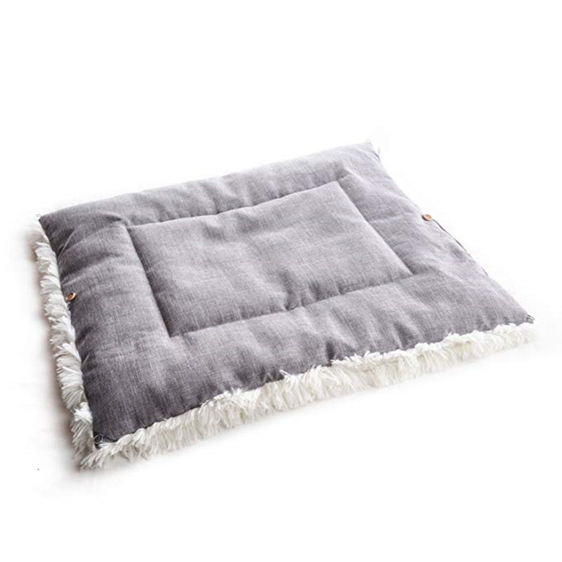 Qbellpet Wholesale 2-IN-1 Design  Cozy Faux Fur Warming Calming Plush Fluffy Pet Dog Cat Crate Bed Mat dog bed for human