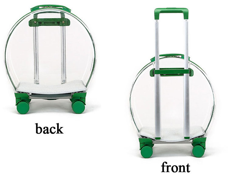 top seller Pet Carrier On Wheels Fully Transparent Pet Trolley Carry Bag Airline Approved Pet Cabin Travel Bag