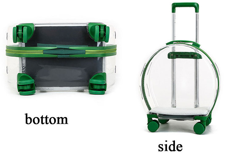 top seller Pet Carrier On Wheels Fully Transparent Pet Trolley Carry Bag Airline Approved Pet Cabin Travel Bag