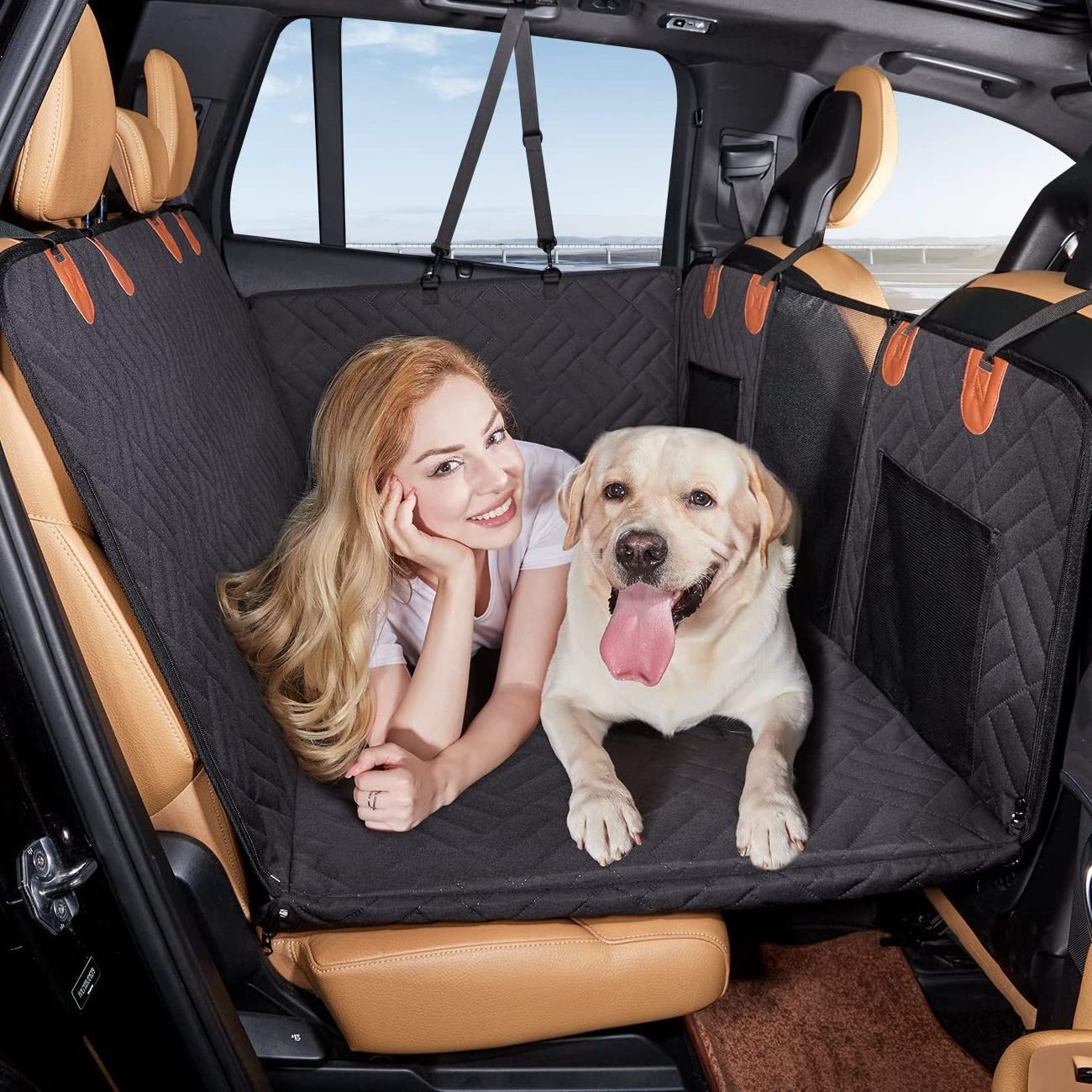 PetSeatHeaven Pro dog car seat cover — full product view with hard bottom platform