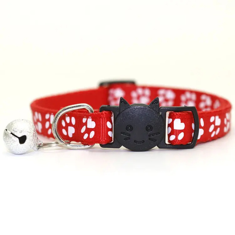 Qbellpet Manufacturers Selling Pet Accessories Adjustable Cartoon Kitten Strap Dog Cat Paw Printing Multi-colors Pet Collar