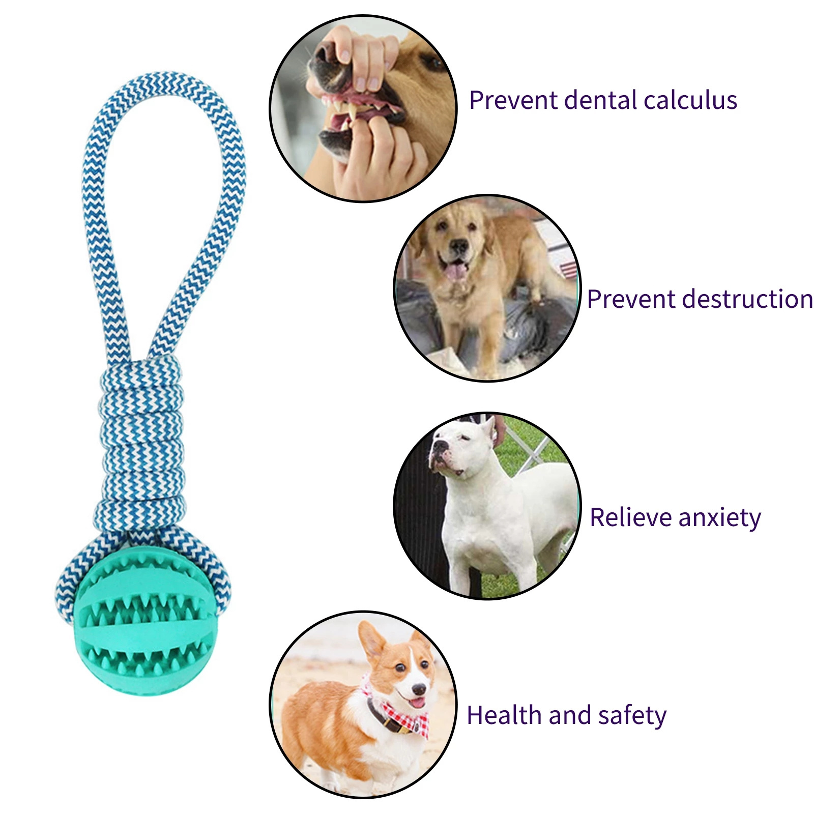 Teeth Dental Care Outdoor Training Playing Interactive Rope Ball Pet Cotton Rope Ball Dog Chew Toys For Large Small Dog Cat