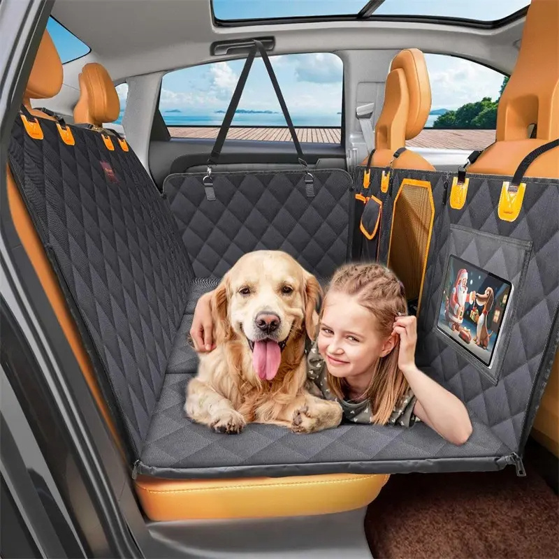 Qbellpet Manufacturers Selling Waterproof Hard Bottom board Dog Car Seat Cover Dog Bed for Car Backseat for Cars Trucks and SUVs