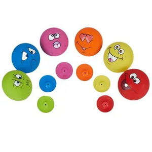 Qbellpet Manufacturer Wholesale Latex Smiley Face Pet Toys Rubber Bone Dog Chew Toys Feeding Toys For Dog