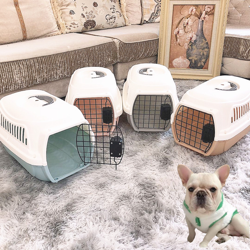 Metal wheel large dog cage pet house pet supplies cat and dog aviation aviation cage portable foldable car box cat and dog cage