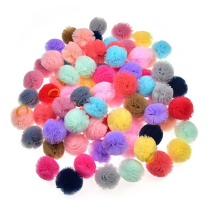 Qbellpet Small Dog Hair Ball with Rubber Bands Cat Puppy Pets Headdress Grooming Hair Accessories Color Assorted Randomly