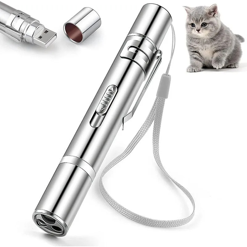 Qbellpet Usb three modes of light portable indoor interactive funny chaser play training agility pet laser pointer for cat dog