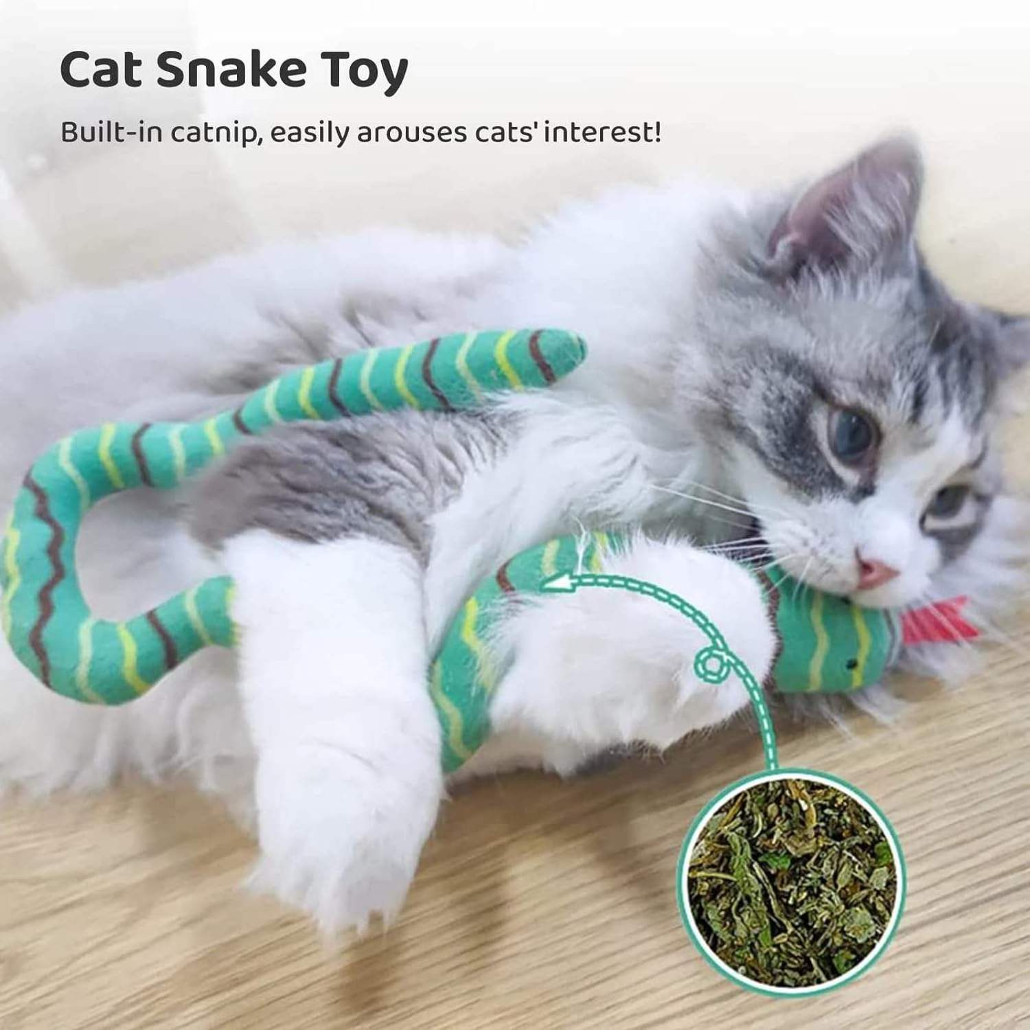 Qbellpet Cat Catnip Toys Kitten Toy Kitty Plush Stuffed Snakes Cats Chew Toy Pet Cute Nip Snake Best Interactive Gift