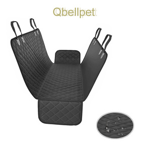 Qbellpet Backseat Car Seat Cover Pet Waterproof Quilted Dog Hammock with Side Flap