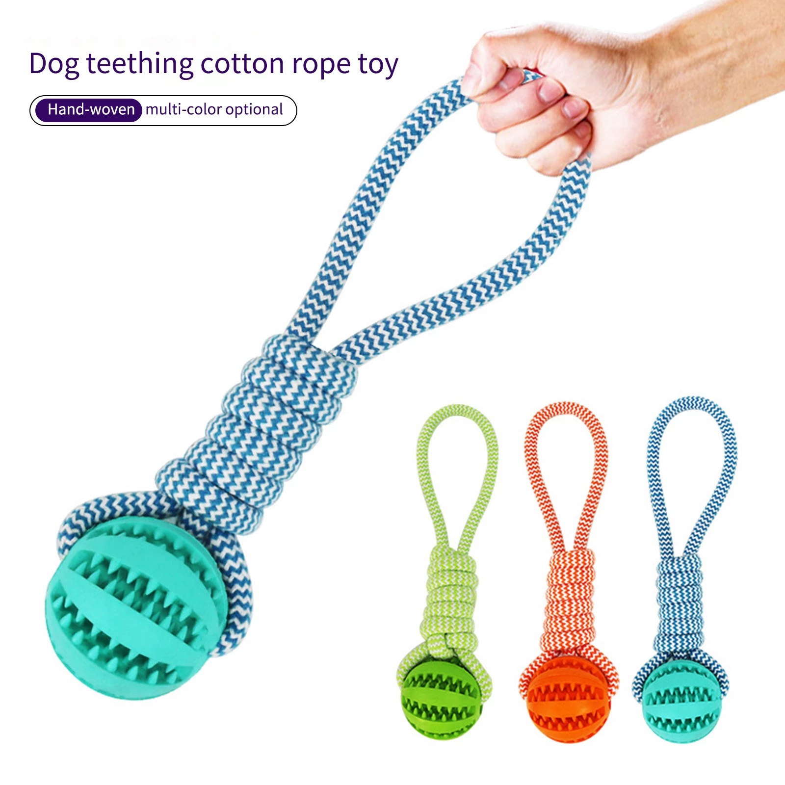 Teeth Dental Care Outdoor Training Playing Interactive Rope Ball Pet Cotton Rope Ball Dog Chew Toys For Large Small Dog Cat