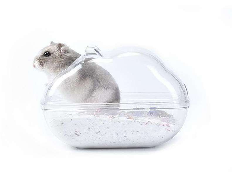 Qbellpet New Design Panoramic transparent hamster bathroom Small animal Gold Silk bear Chinchillas bath tub Splash bath sand tub