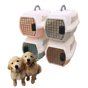 Metal wheel large dog cage pet house pet supplies cat and dog aviation aviation cage portable foldable car box cat and dog cage