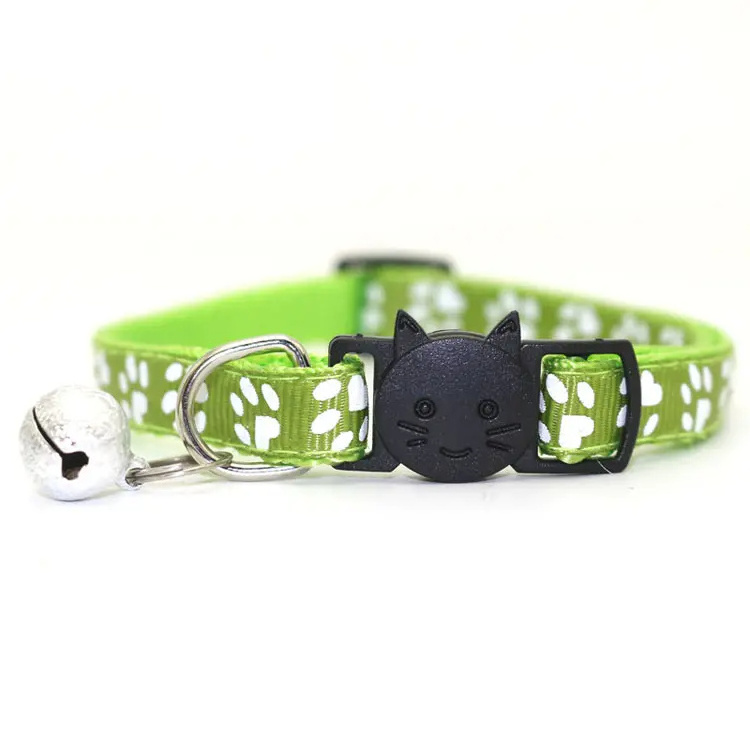 Qbellpet Manufacturers Selling Pet Accessories Adjustable Cartoon Kitten Strap Dog Cat Paw Printing Multi-colors Pet Collar