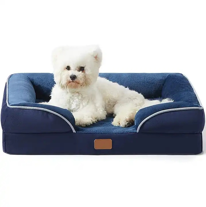 Qbellpet  Washable Cover Waterproof Lining Non skid Bottom Couch Medium Foam Orthopedic Pet Dog Sofa Beds for Medium Dog