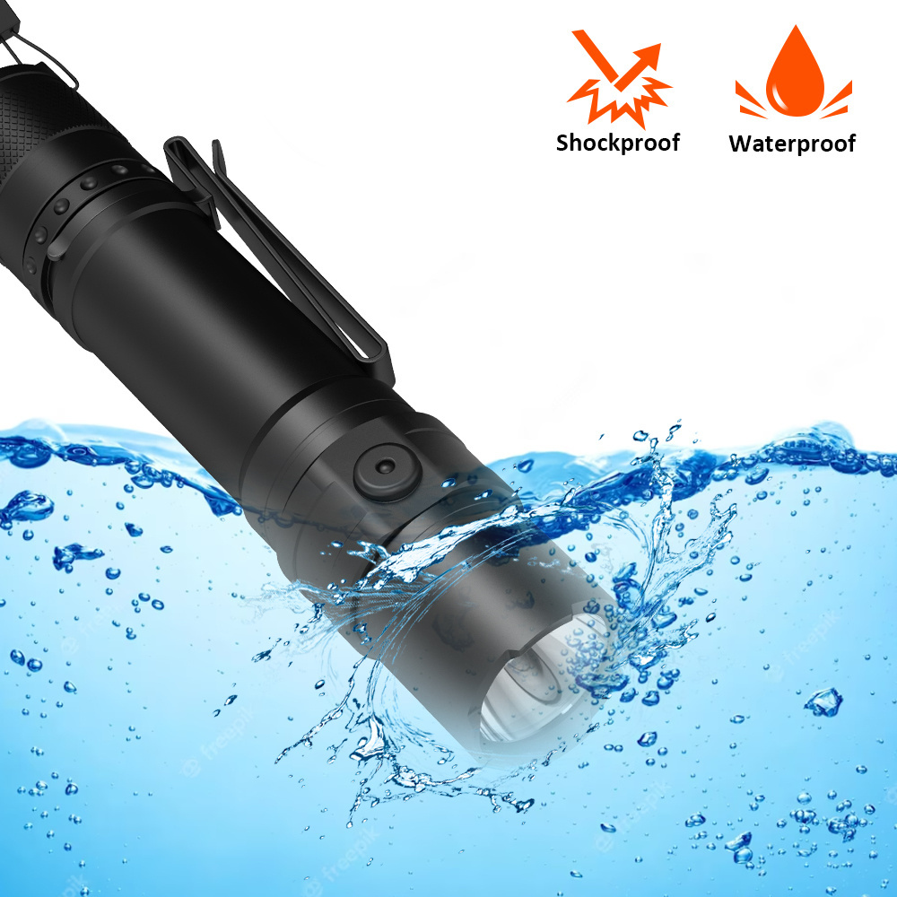 QBH Powerful Mini Rechargeable LED Flashlights Torch EDC Flashlight 1000 Max lumens Waterproof Hunting Tactical Flashlight