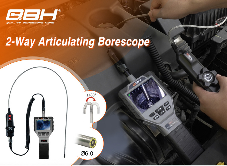 factory price  two way articulating borescope 3.5 inch LED screen obd2 scanner 360 degree rotation endoscope inspection camera