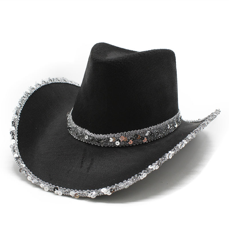 Western jazz cowboy hat sequin pink cowgirl hat women dance club party hat