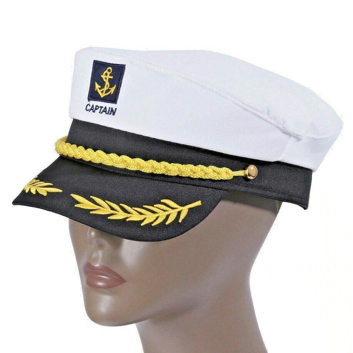 Fashion High Quality Thick White Yacht Hat Wholesale Sailor Elastic Custom Captain Hat