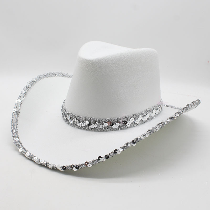 Western jazz cowboy hat sequin pink cowgirl hat women dance club party hat