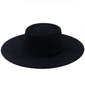 New Vintage Fedora Men Wool Wide Brim Top Winter Autumn Chapeau Black Church Bowler Ladies Women's Jazz Hats