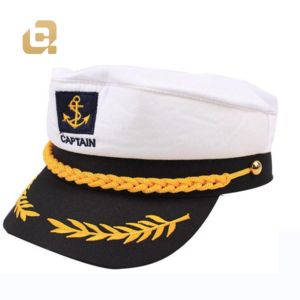 Fashion High Quality Thick White Yacht Hat Wholesale Sailor Elastic Custom Captain Hat