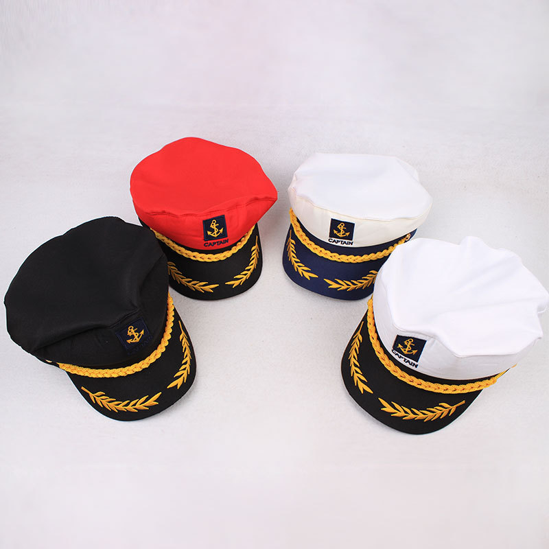 Fashion High Quality Thick White Yacht Hat Wholesale Sailor Elastic Custom Captain Hat