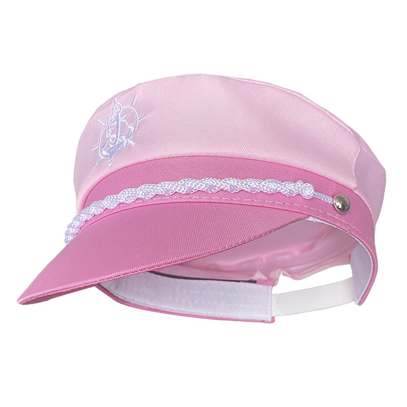 2023 New Fashion High Quality  Pink Yacht Hat Wholesale Sailor Elastic Custom Captain Hat