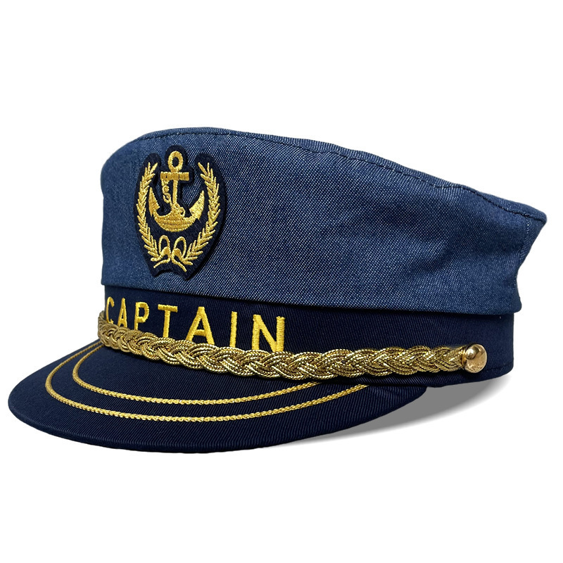 wholesale captains hats custom embroidery fashion captain sailor white hats yacht caps For Promotion Sailor captain hats