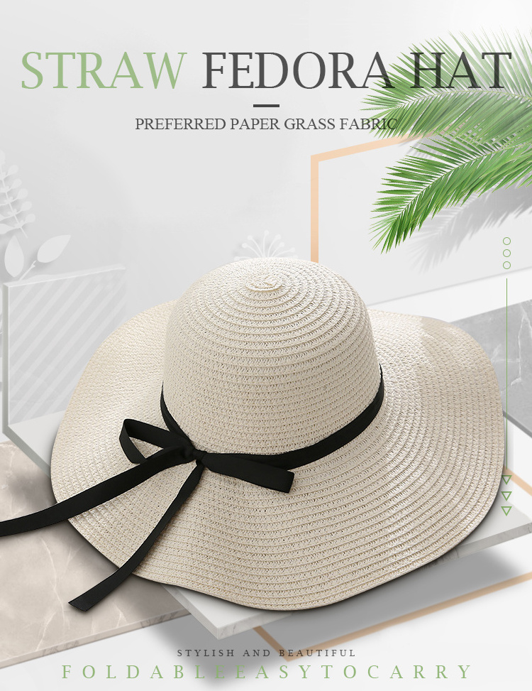 Wholesale New Design Natural Summer Floppy Straw Hats Beach Straw Hat for Women