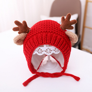 Winter Baby Christmas Deer Beanie Caps Christmas Gifts for Kids