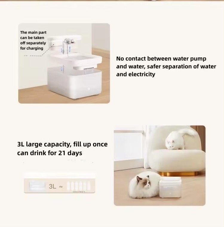 Xiao mi Mijia Smart Automatic Integrated Pump Usb Charger 3L Cordless Wifi Pet Water Dispenser