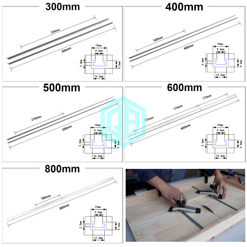 14.2mm T-tracks Slot Miter Track Jig Fixture Aluminium Alloy T-Slot Woodworking Pressboard Clamp,T Screw T Slider Pressure Block