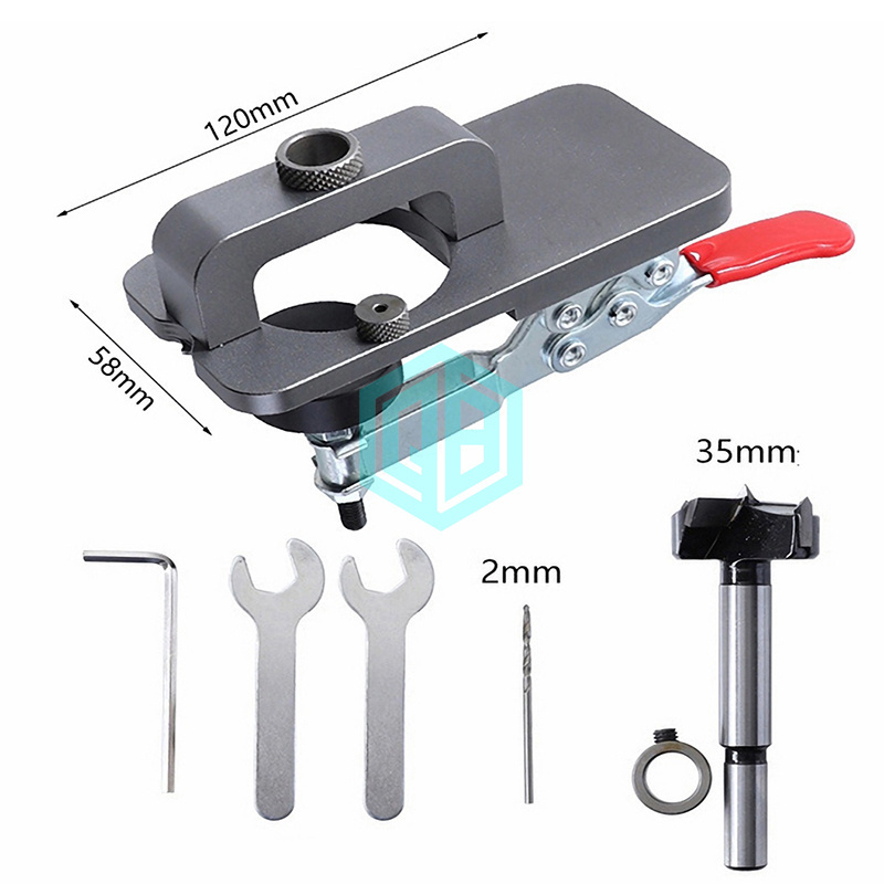 Carpentry Tool Hole Drilling Guide Locator Hinge Installation Jig Woodworking 35mm Hinge Boring Jig Concealed Hinge Jig