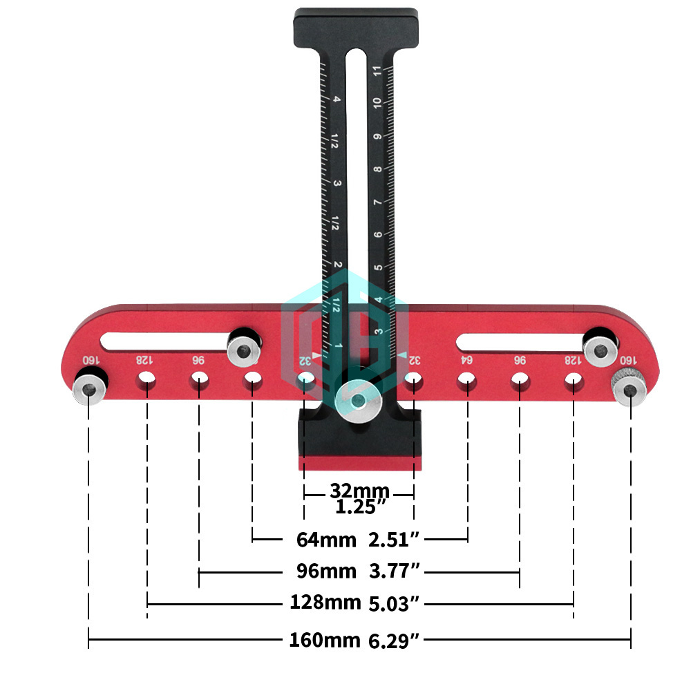 Aluminum Woodworking DIY Tool Handles And Knobs Drawer Guide Jig On Doors And Drawer Fronts Cabinet Hardware Jig Tool