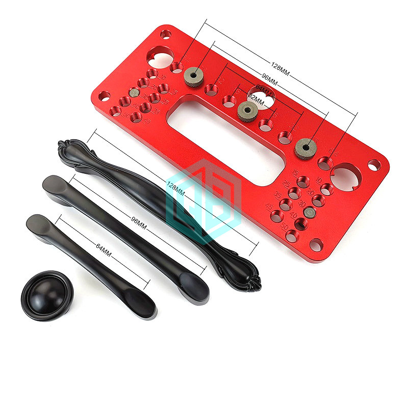 Hole Handle Pitch Punch Locator  Woodworking Aluminum Alloy Pocket Jig Set Wardrobe Door Cabinet Positioner Drill Guide Sleeve