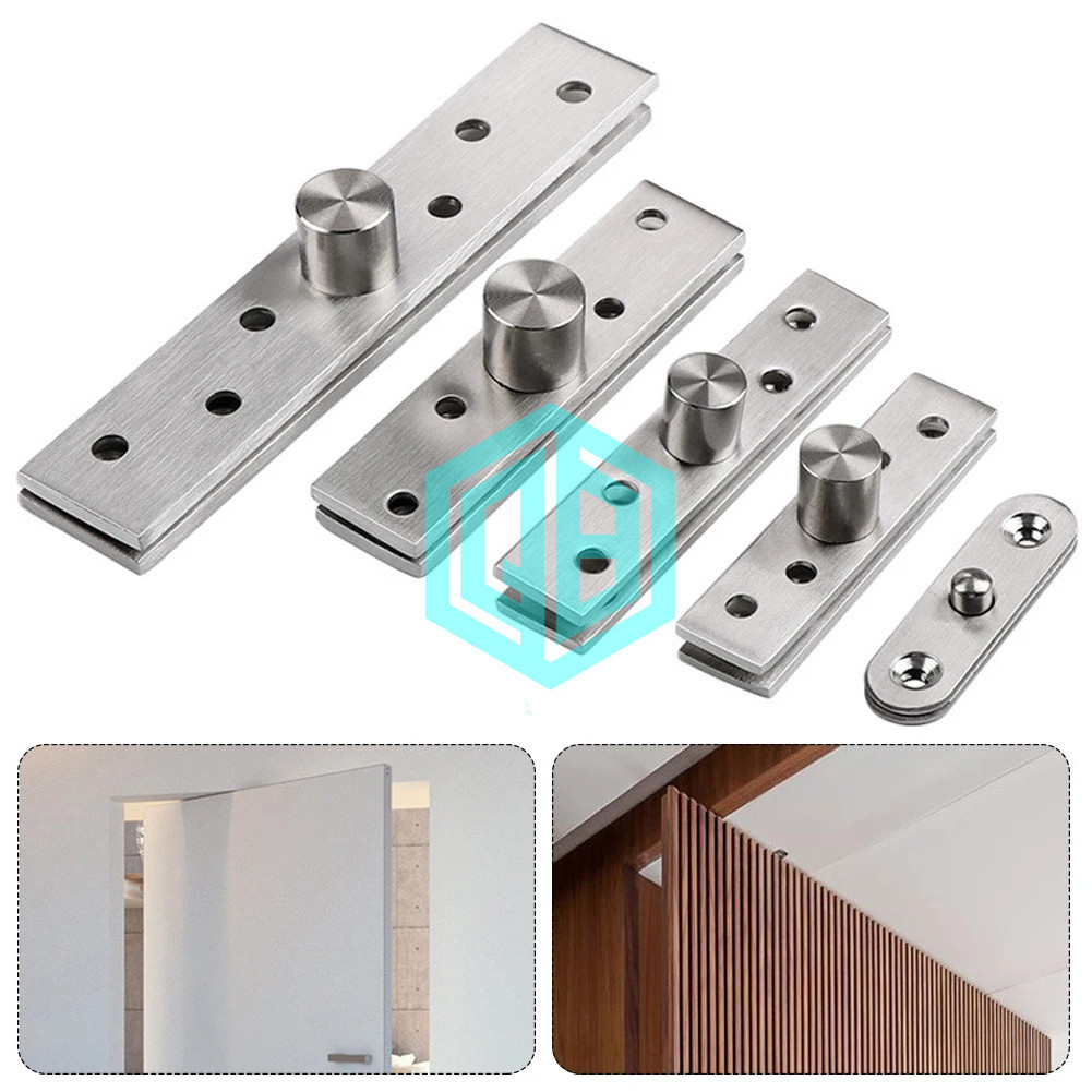 Stainless Steel Rotating Door Hinge, 360 Degree Rotation Axis Up and Down Locating Shaft Hidden Pivot Supplies Cabinet Hardware