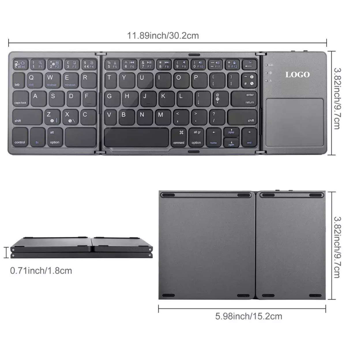 Original Factory Foldable Slim Portable Mini wireless Wireless Keyboard With Mouse Touchpad Tv Box