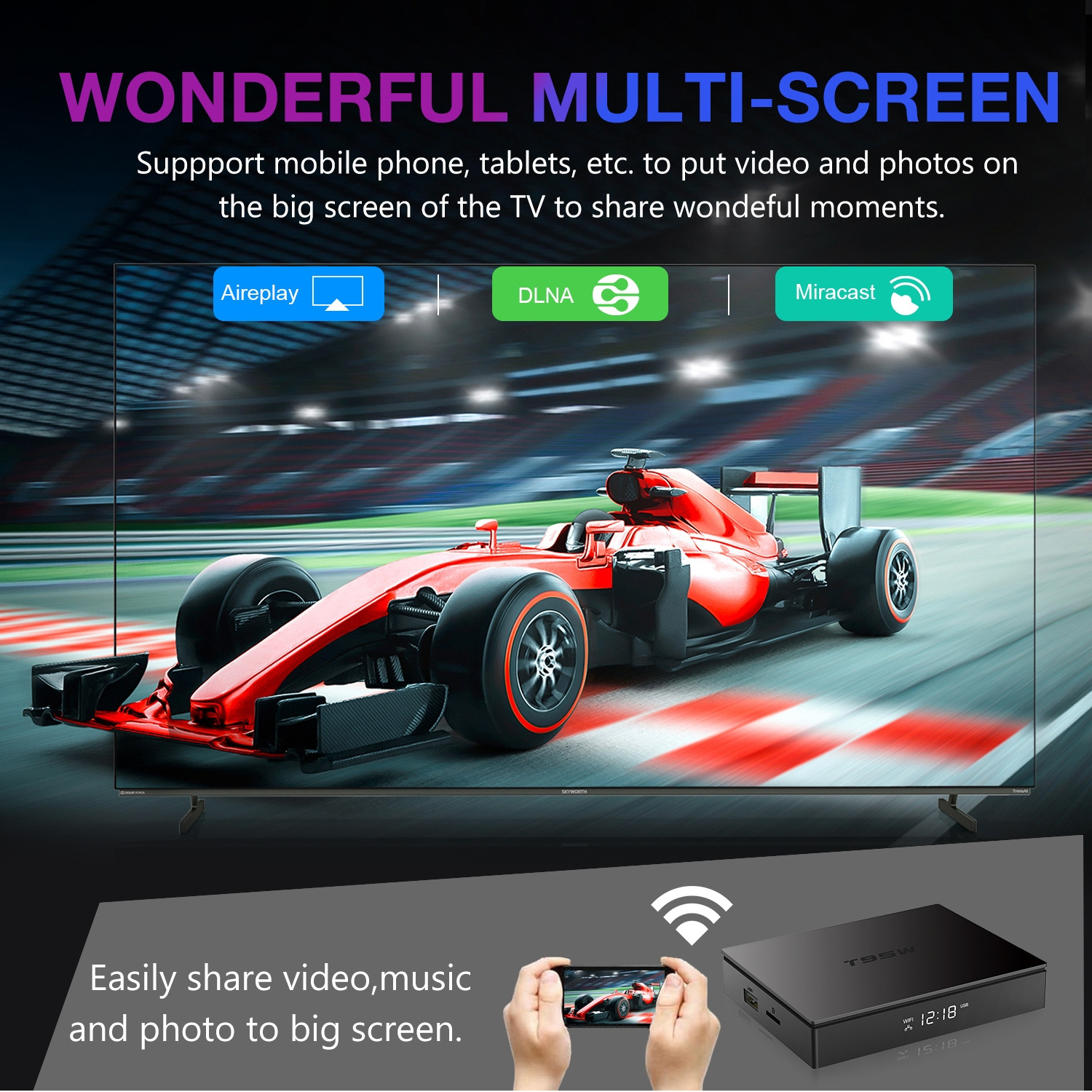 Android smart tv box 4GB 32GB Media Player T95W Android11.0 tv set-top boxes Amlogic S905W2 TV Box T95W