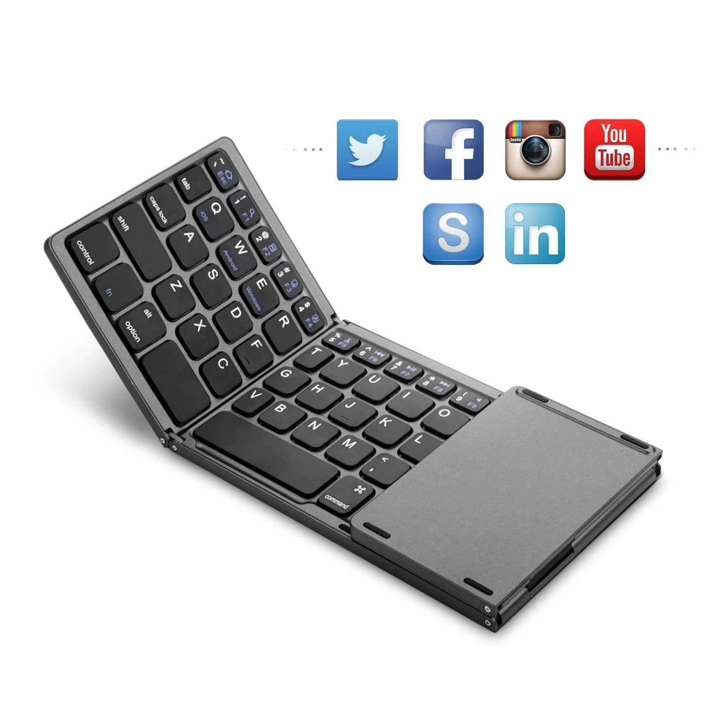 Original Factory Foldable Slim Portable Mini wireless Wireless Keyboard With Mouse Touchpad Tv Box