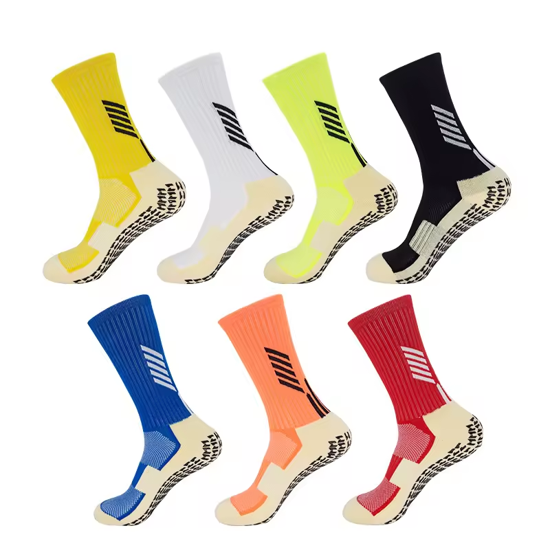 wholesales Custom Compression grip socks Anti-slip Grip Football Socks short sports soccer socks