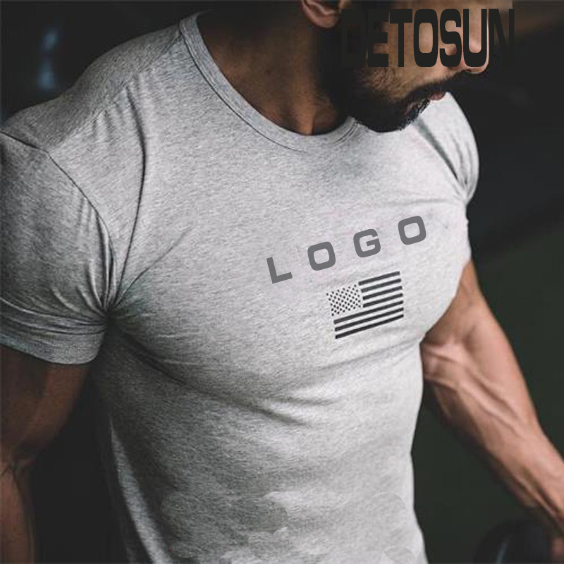 custom men shirt gym wear compression tee shirt homme coton gym tops for men gym shirt