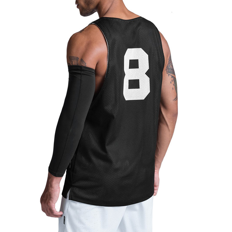 custom gym polyester tank top men sublimation tank top and shorts set mash workout for men tank tops