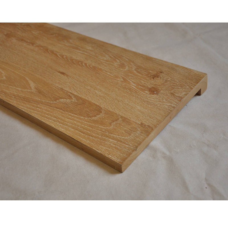 High quality white oak solid wood stair tread Finger jointed wood tread