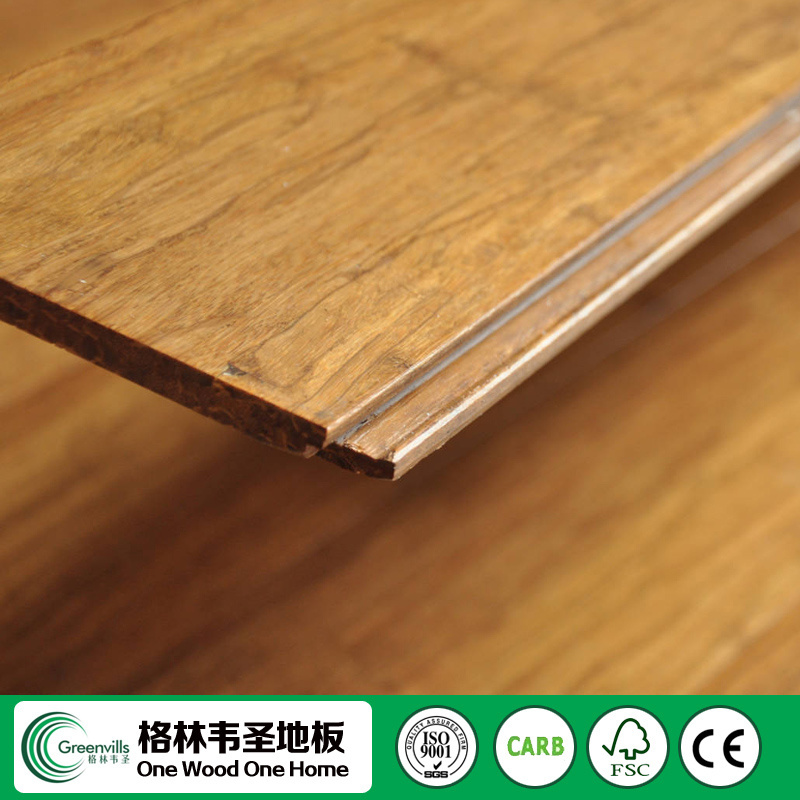 carbonized color bamboo flooring strand woven click system floating wood flooring