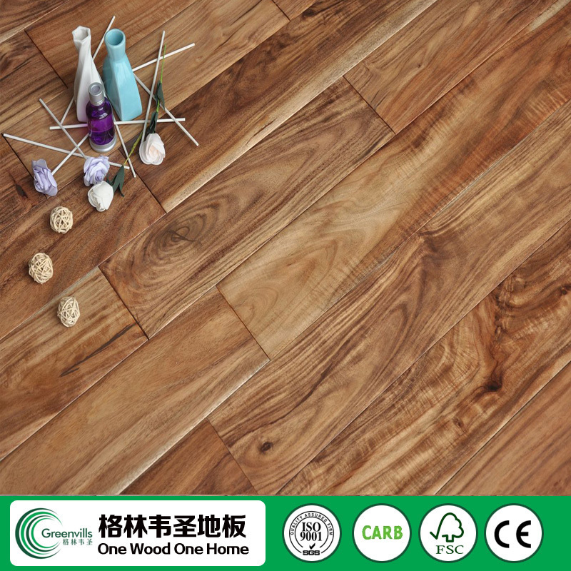 18MM solid acacia flooring hot sale in USA hardwood flooring wholesale price solid wood flooring