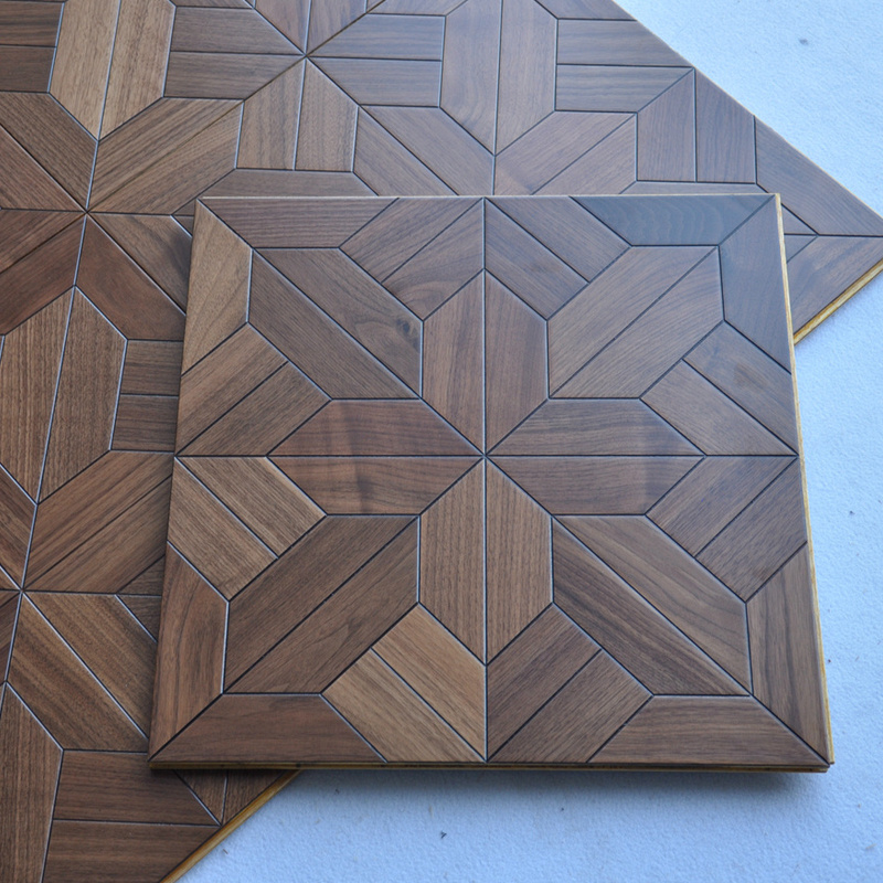 Factory price walnut parquet flooring china and 15mm thickness walnut art parquet flooring