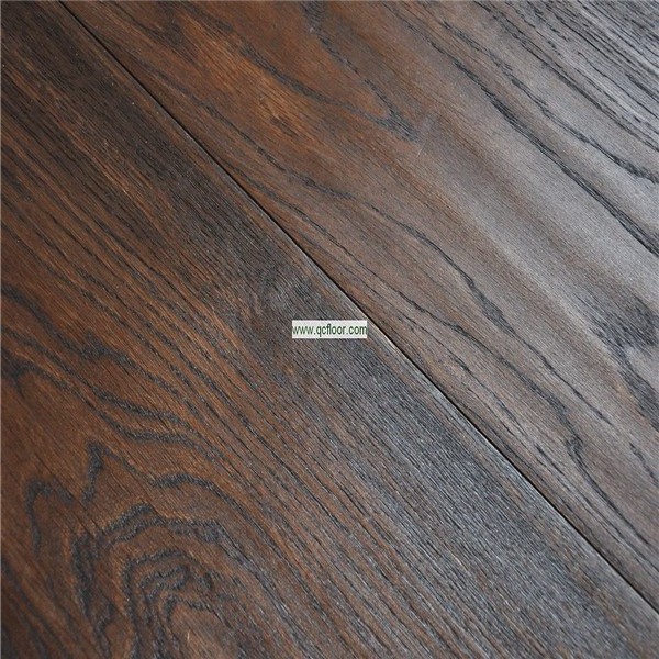 QC company high quality antique hand scraped oak hardwood floor