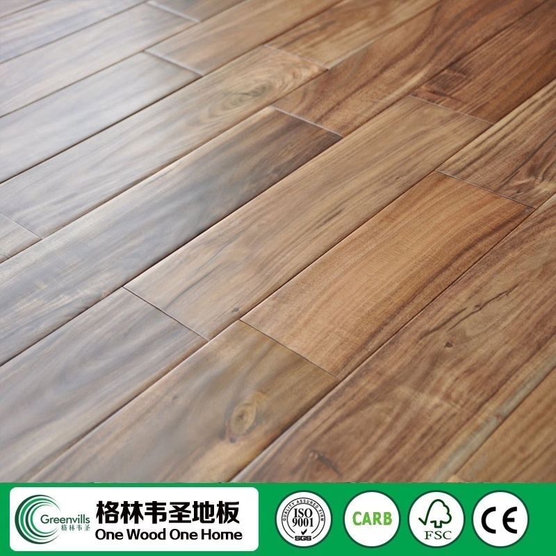 18MM solid acacia flooring hot sale in USA hardwood flooring wholesale price solid wood flooring