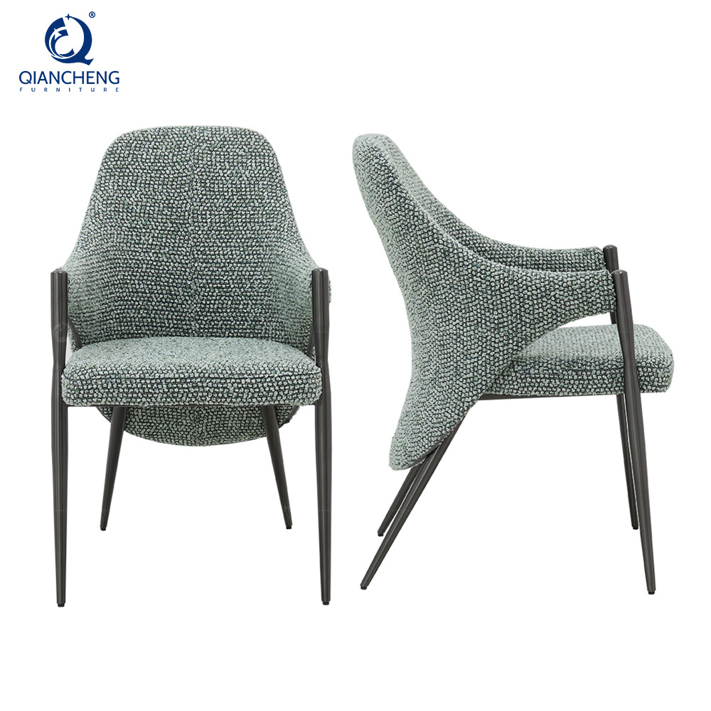 Wholesale dark green fabric upholstery dinning chair sitting room furniture european style dinner chairs